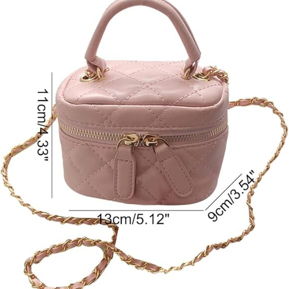 Mini Vegan Leather Crossbody Pink Purse - Picture 2 of 6